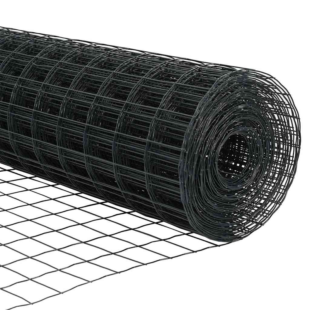 Eurohegn med stolpe 10 x 1,4 m PVC-belagt stål Grå Mesh
