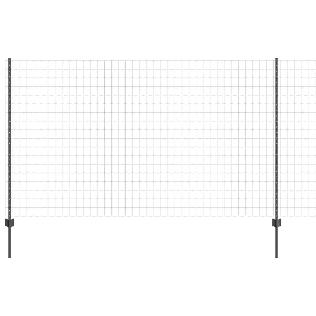 Eurohegn med stolpe 10 x 1,4 m PVC-belagt stål Grå Mesh
