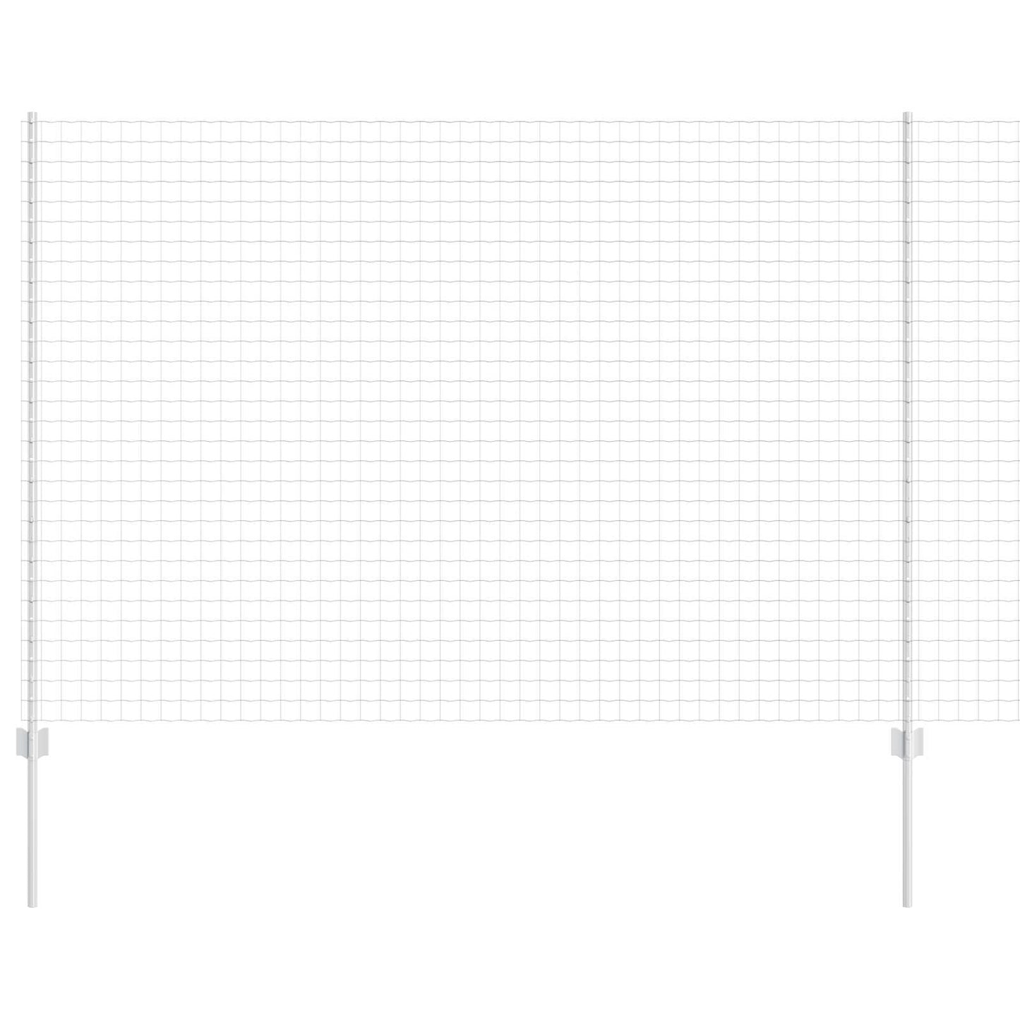 Eurohegn med stolpe 10 x 1,6 m Galvaniseret stål Sølv Mesh