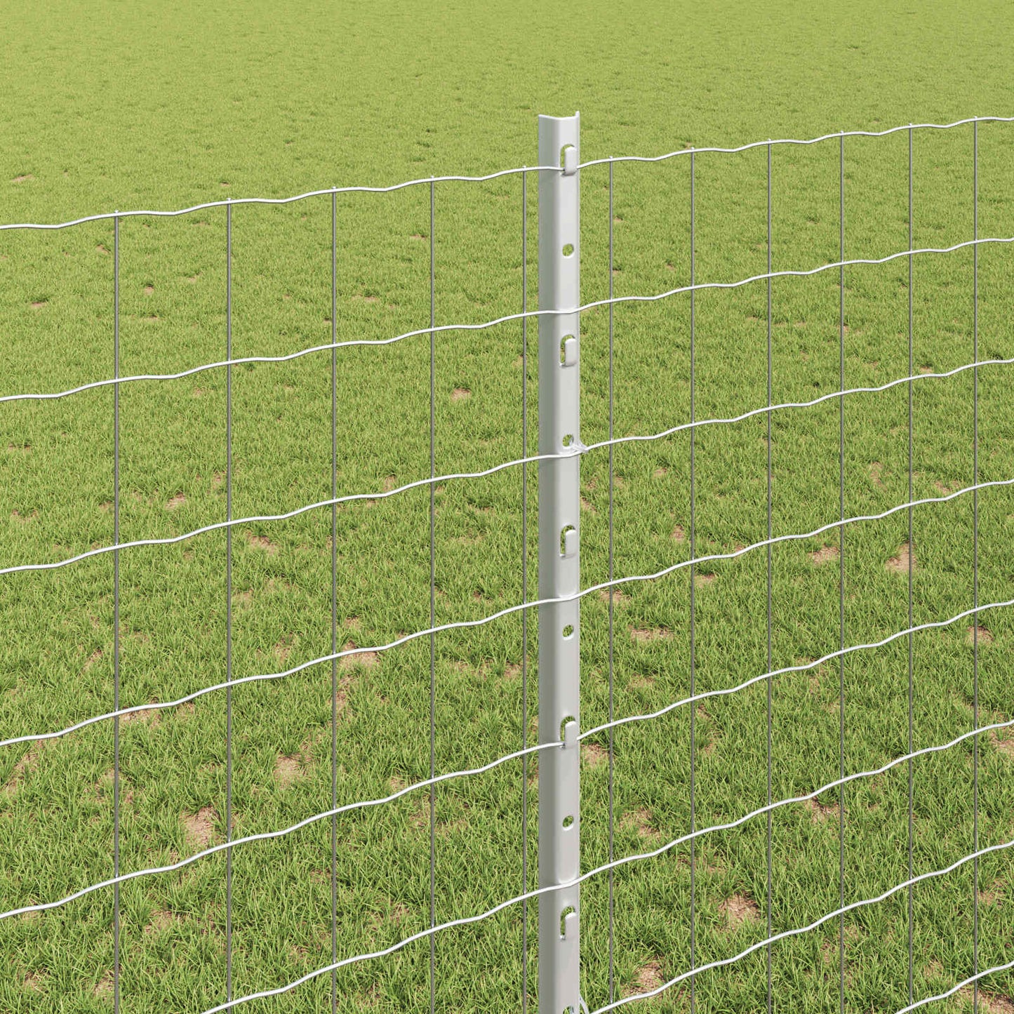 Eurohegn med stolpe 10 x 1,5 m Galvaniseret stål Sølv Mesh