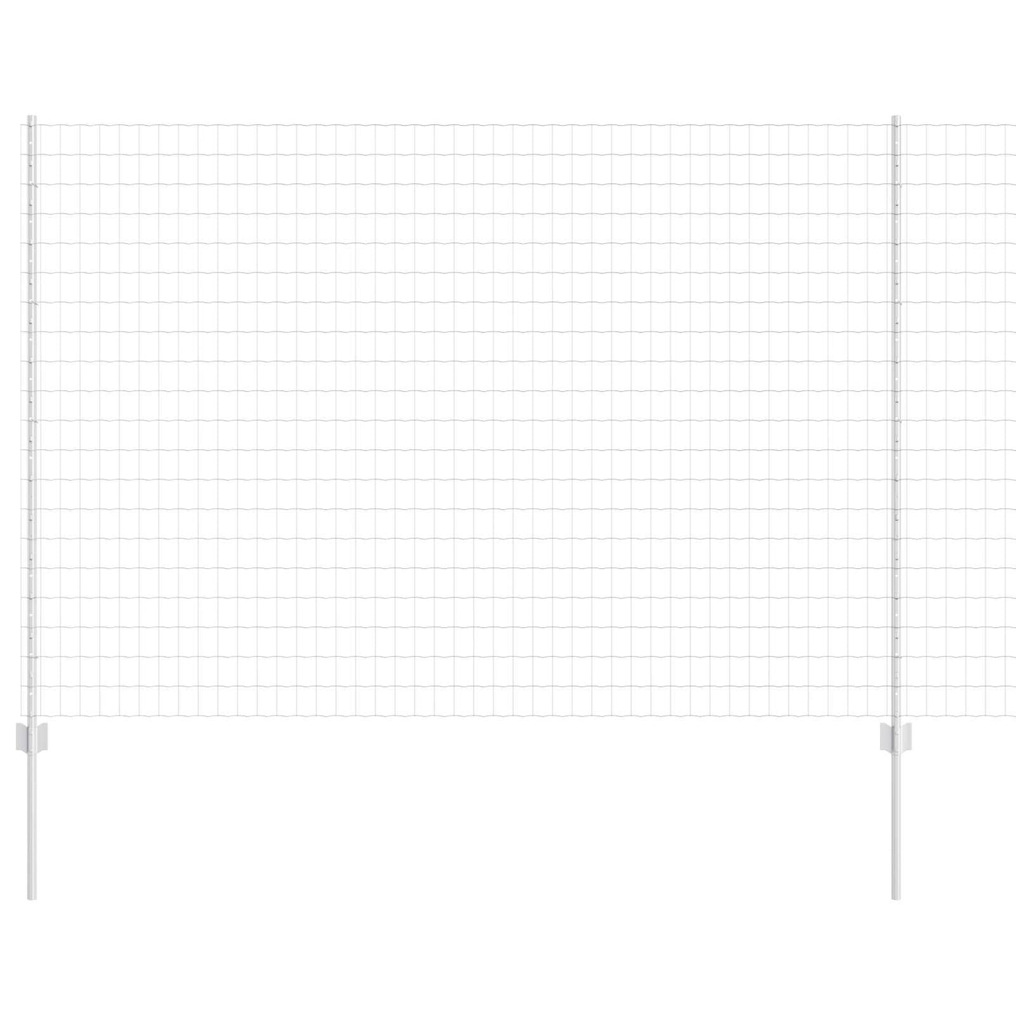 Eurohegn med stolpe 10 x 1,6 m Galvaniseret stål Sølv Mesh