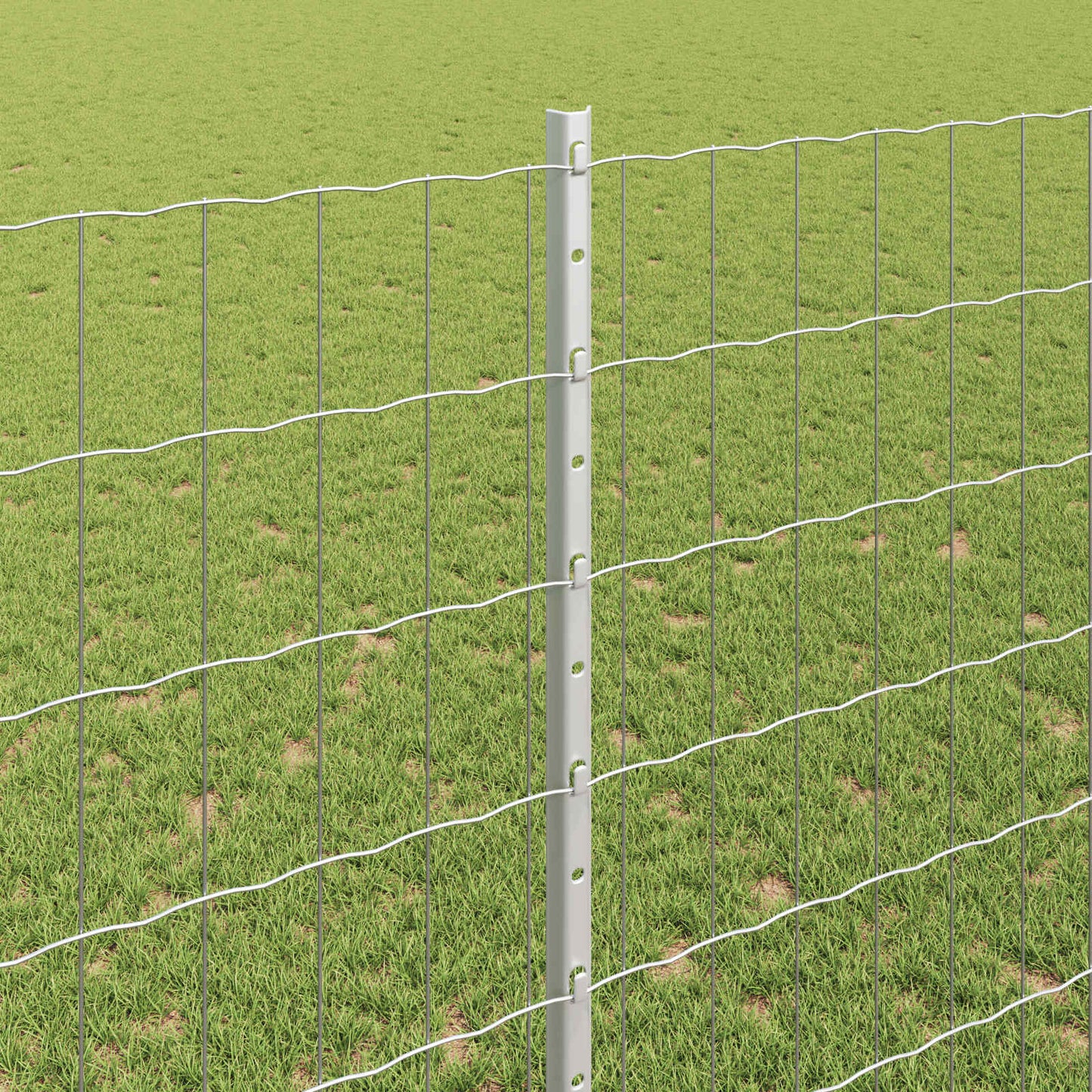 Eurohegn med stolpe 10 x 1,4 m Galvaniseret stål Sølv Mesh