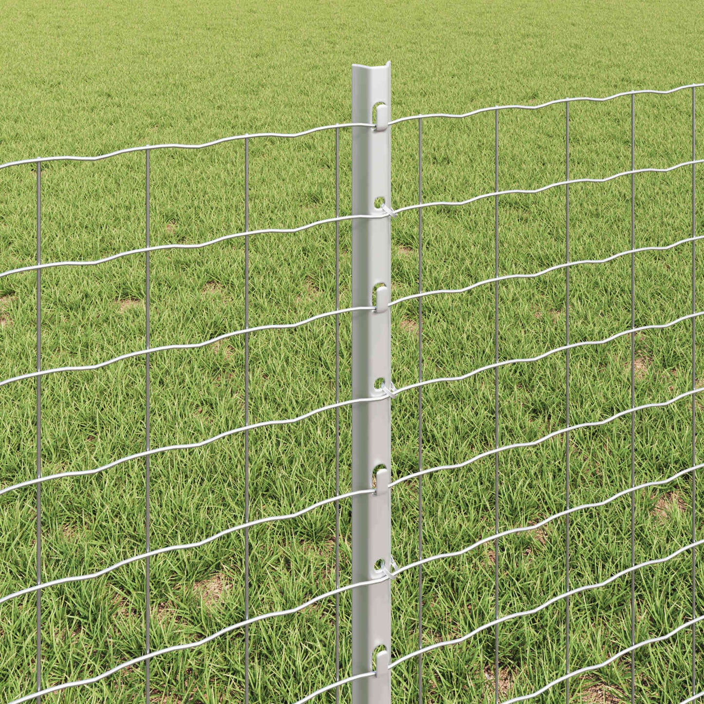 Eurohegn med stolpe 25 x 0,6 m Galvaniseret stål Sølv Mesh