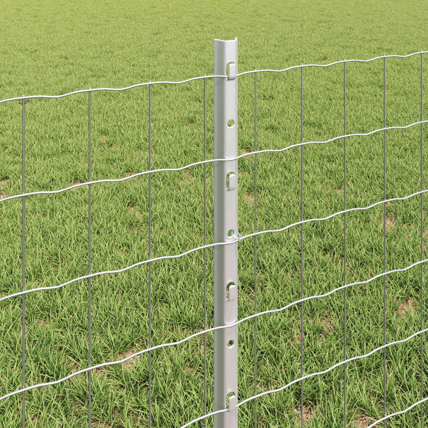 Eurohegn med stolpe 25 x 0,6 m Galvaniseret stål Sølv Mesh