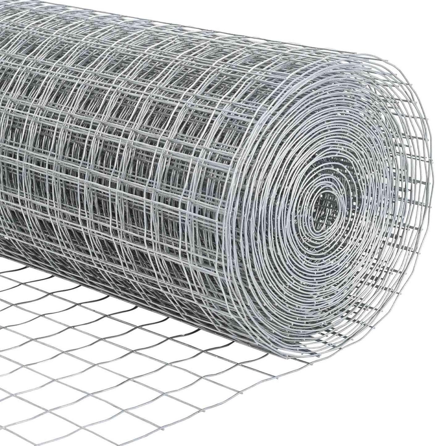 Eurohegn med stolpe 25 x 0,6 m Galvaniseret stål Sølv Mesh