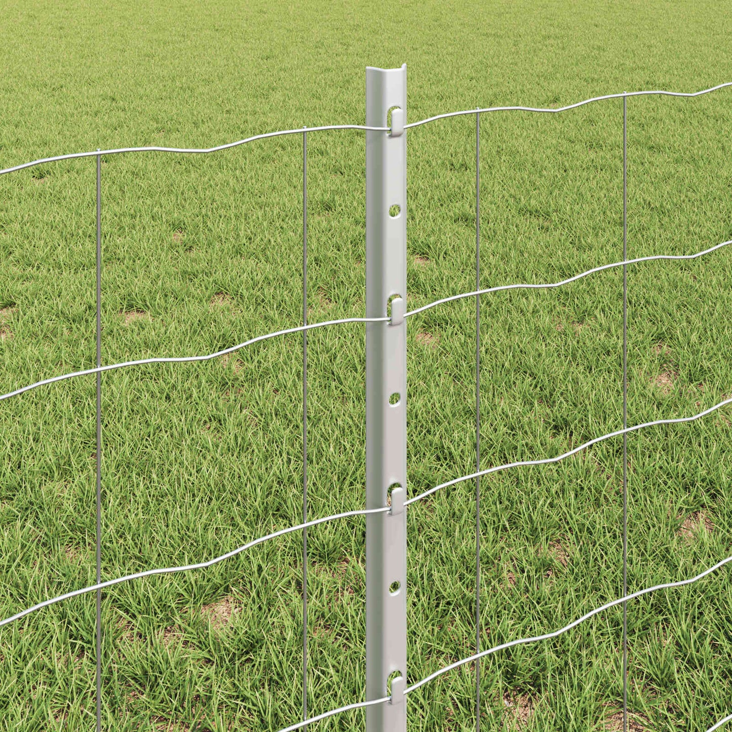 Eurohegn med stolpe 25 x 0,6 m Galvaniseret stål Sølv Mesh
