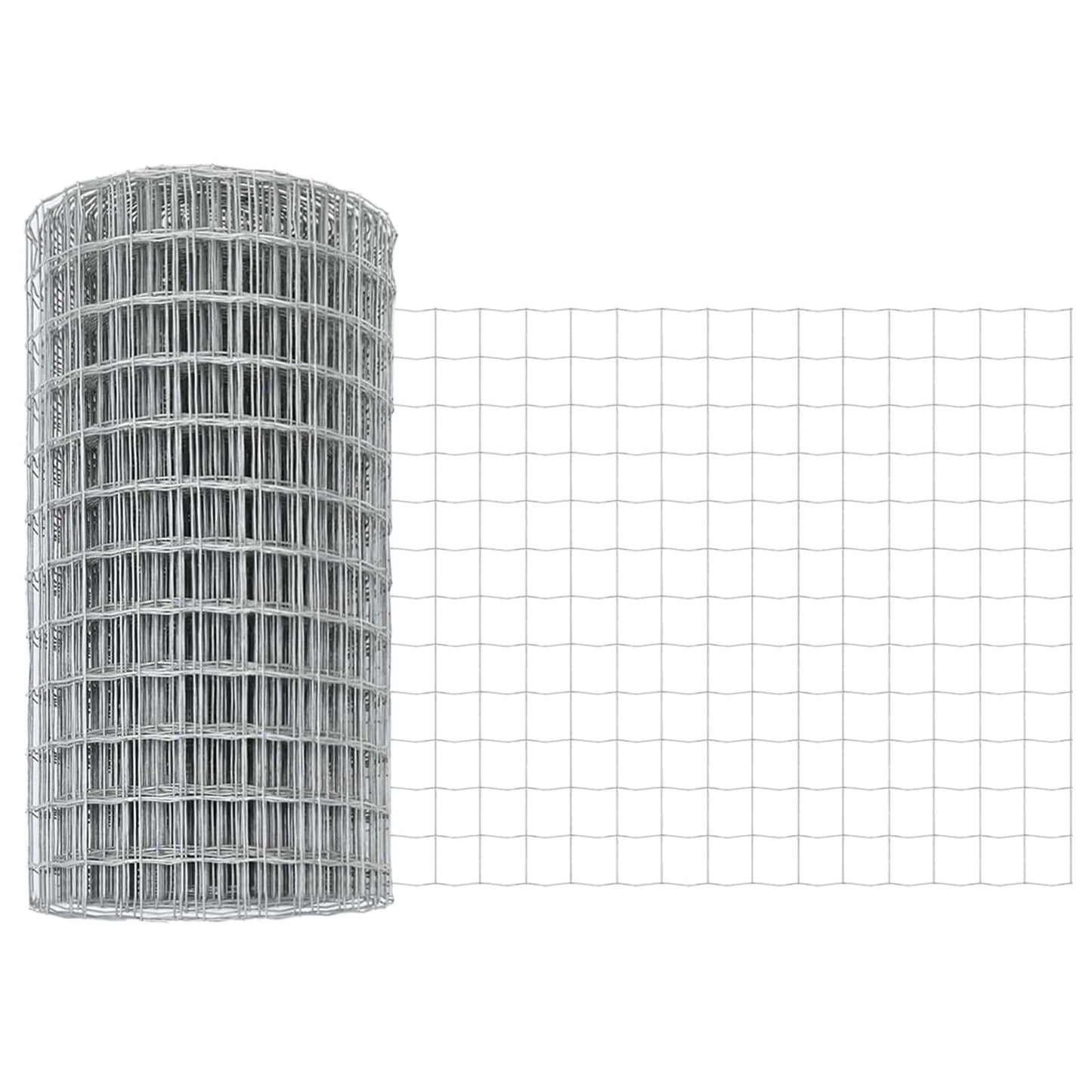 Eurohegn med stolpe 25 x 0,6 m Galvaniseret stål Sølv Mesh