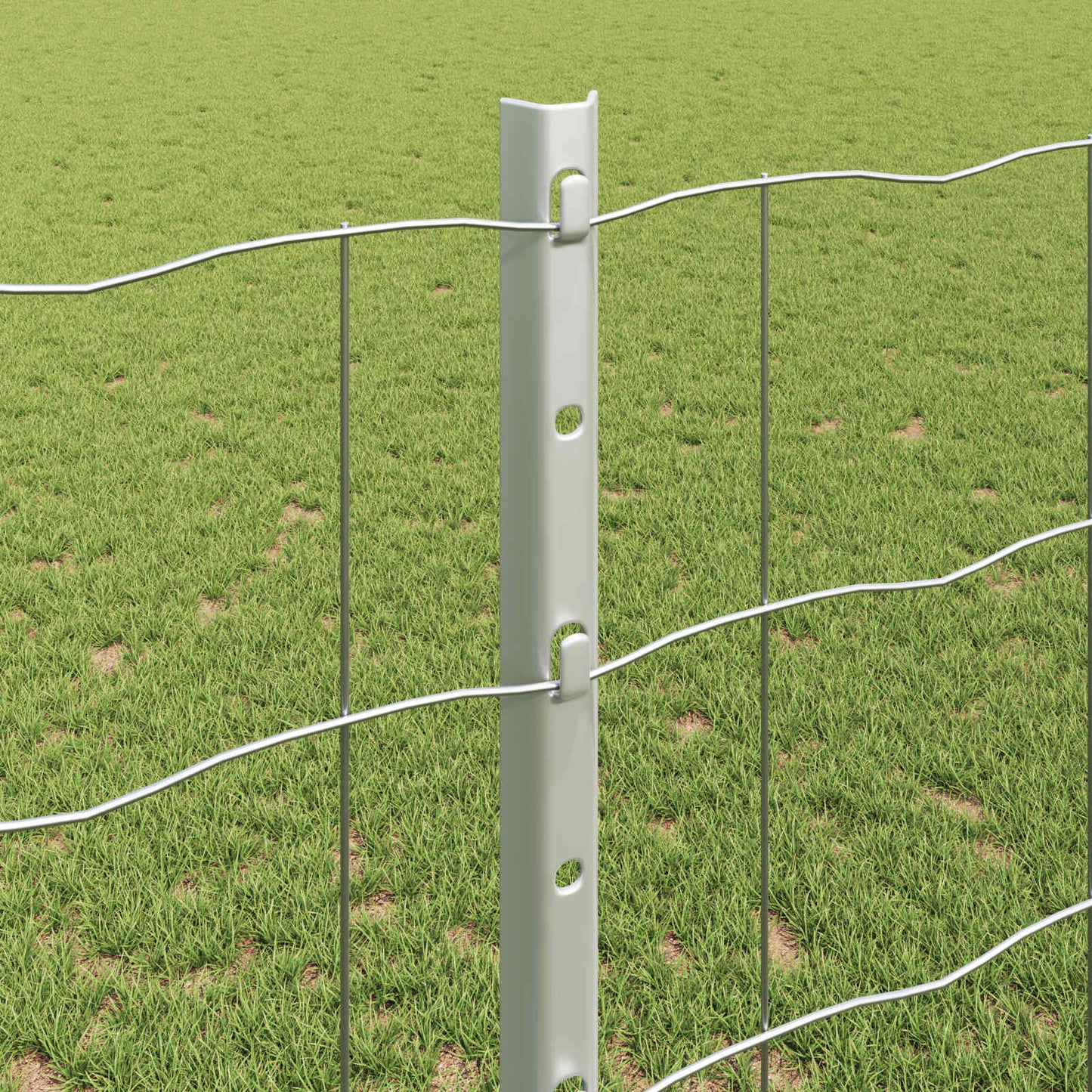 Eurohegn med stolpe 25 x 1,2 m Galvaniseret stål Sølv Mesh