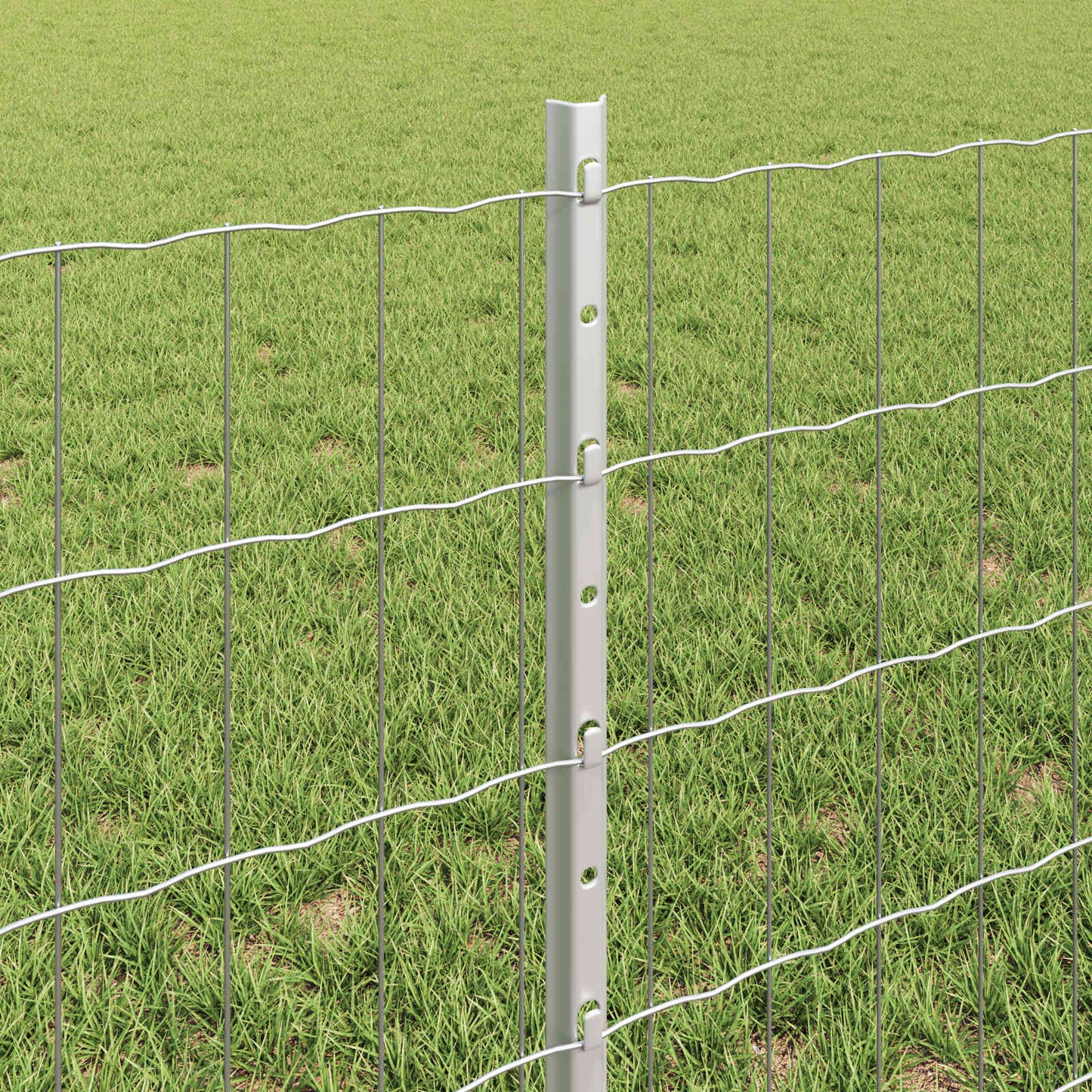 Eurohegn med stolpe 50 x 0,6 m Galvaniseret stål Sølv Mesh