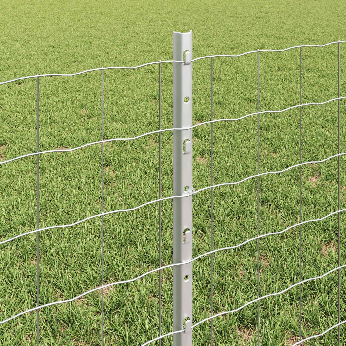 Eurohegn med stolpe 10 x 0,6 m Galvaniseret stål Sølv Mesh