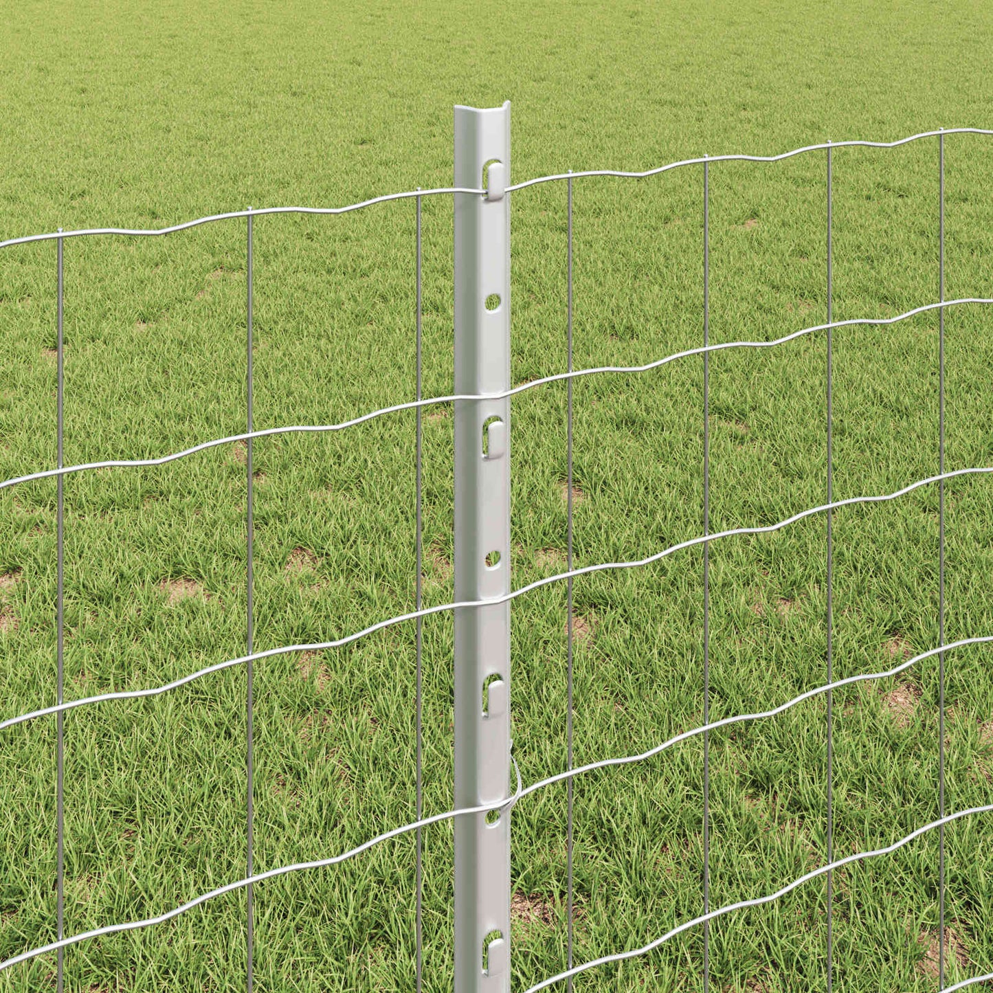 Eurohegn med stolpe 25 x 0,8 m Galvaniseret stål Sølv Mesh