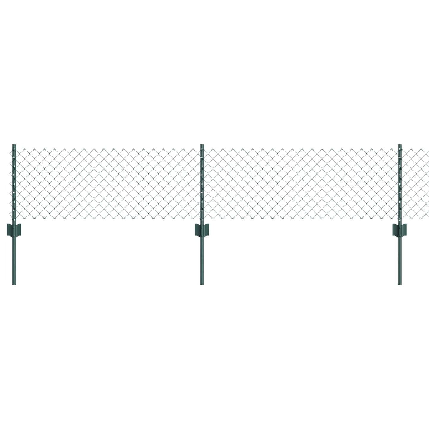 Kæde-link hegn med stolpe 10 x 0,4 m PVC-belagt stål Grøn Mesh