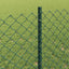 Kæde-link hegn med stolpe 10 x 0,8 m PVC-belagt stål Grøn Mesh