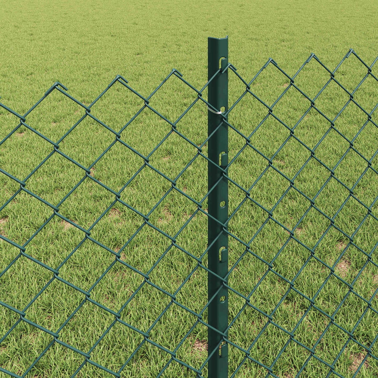 Kæde-link hegn med stolpe 10 x 0,8 m PVC-belagt stål Grøn Mesh