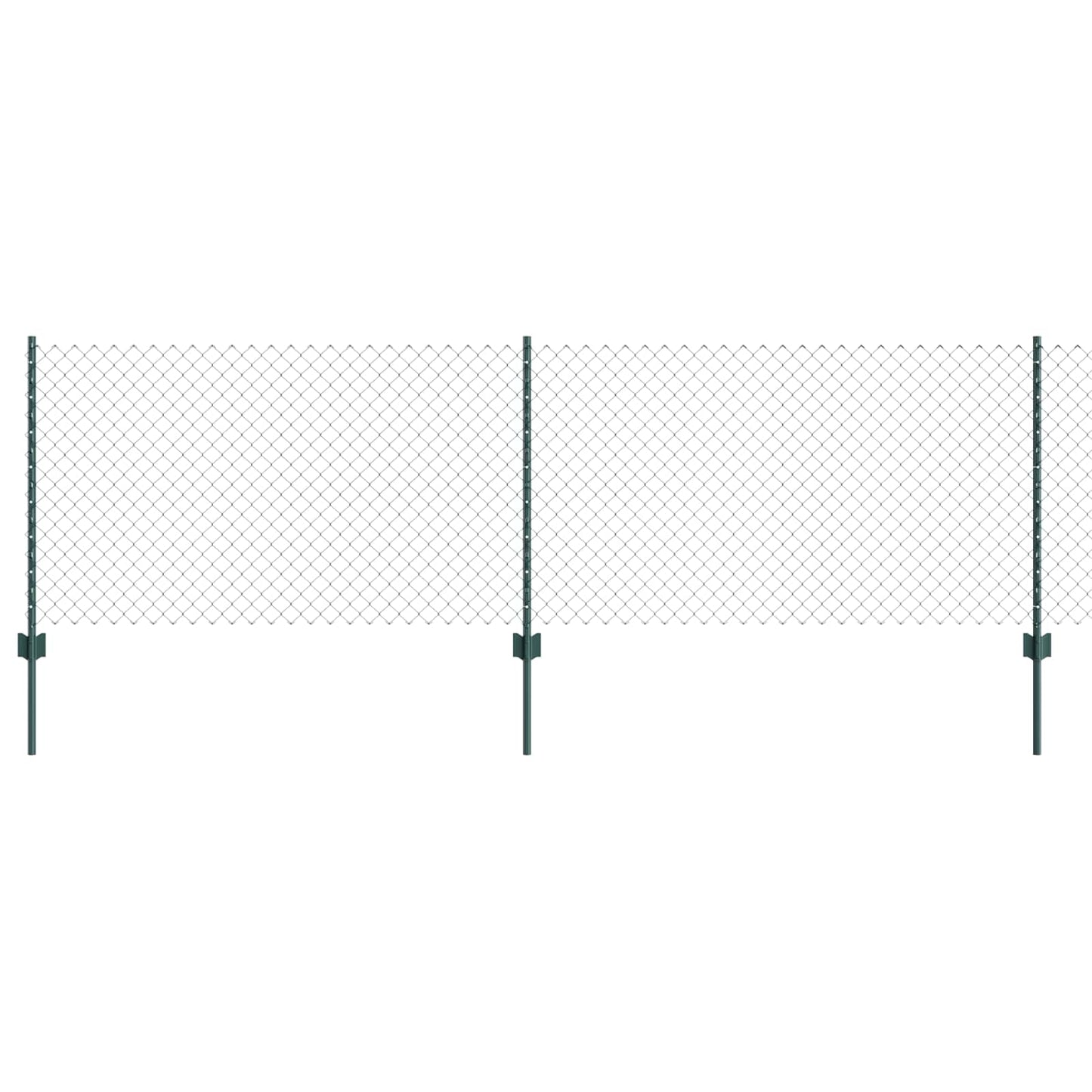 Kæde-link hegn med stolpe 10 x 0,8 m PVC-belagt stål Grøn Mesh