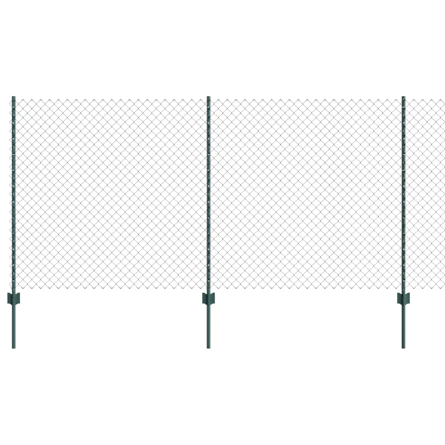 Udendørs kædehegn med stolpe 10 x 1,2 m PVC-belagt stål Grøn