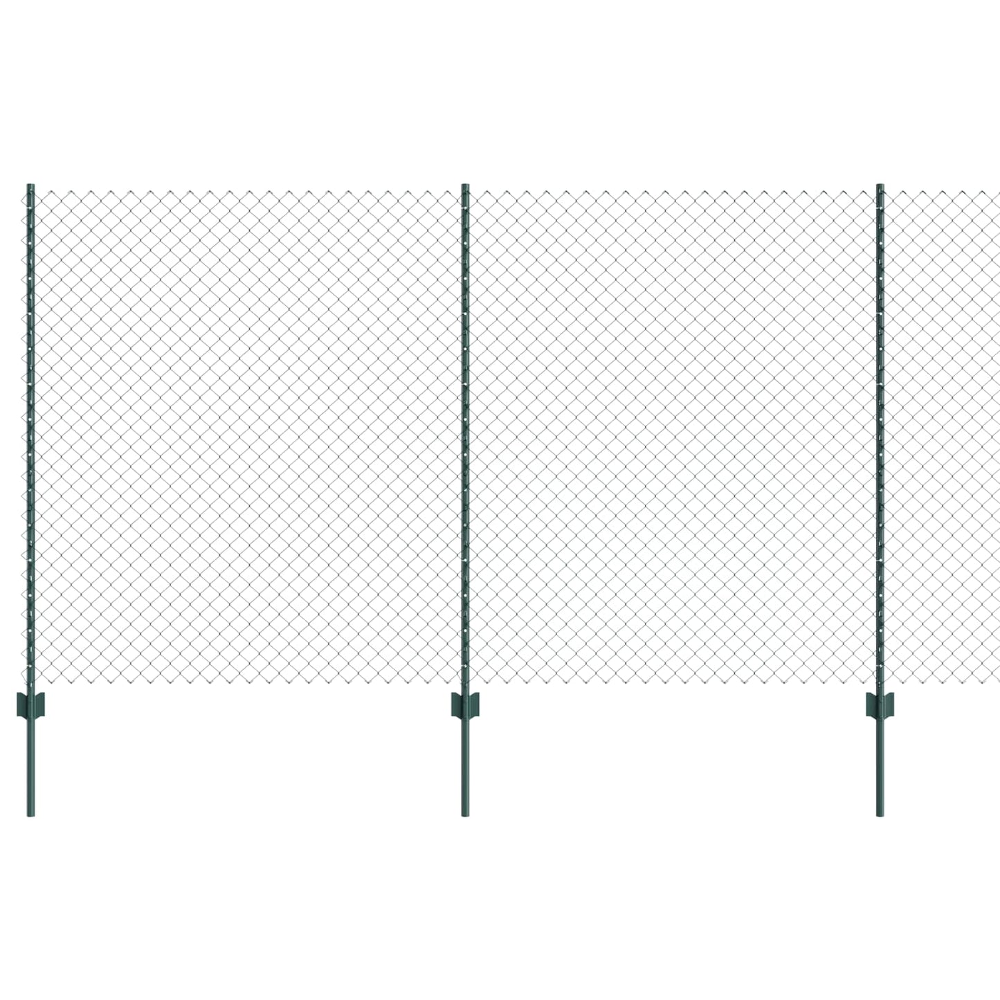 Udendørs kædehegn med stolpe 10 x 1,4 m PVC-belagt stål Grøn