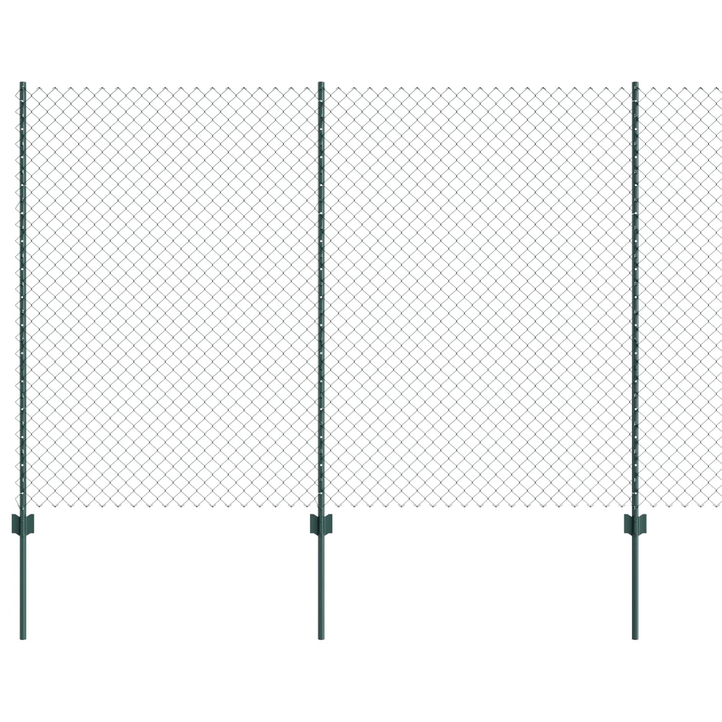 Kæde-link hegn med stolpe 10 x 1,6 m PVC-belagt stål Grøn Mesh