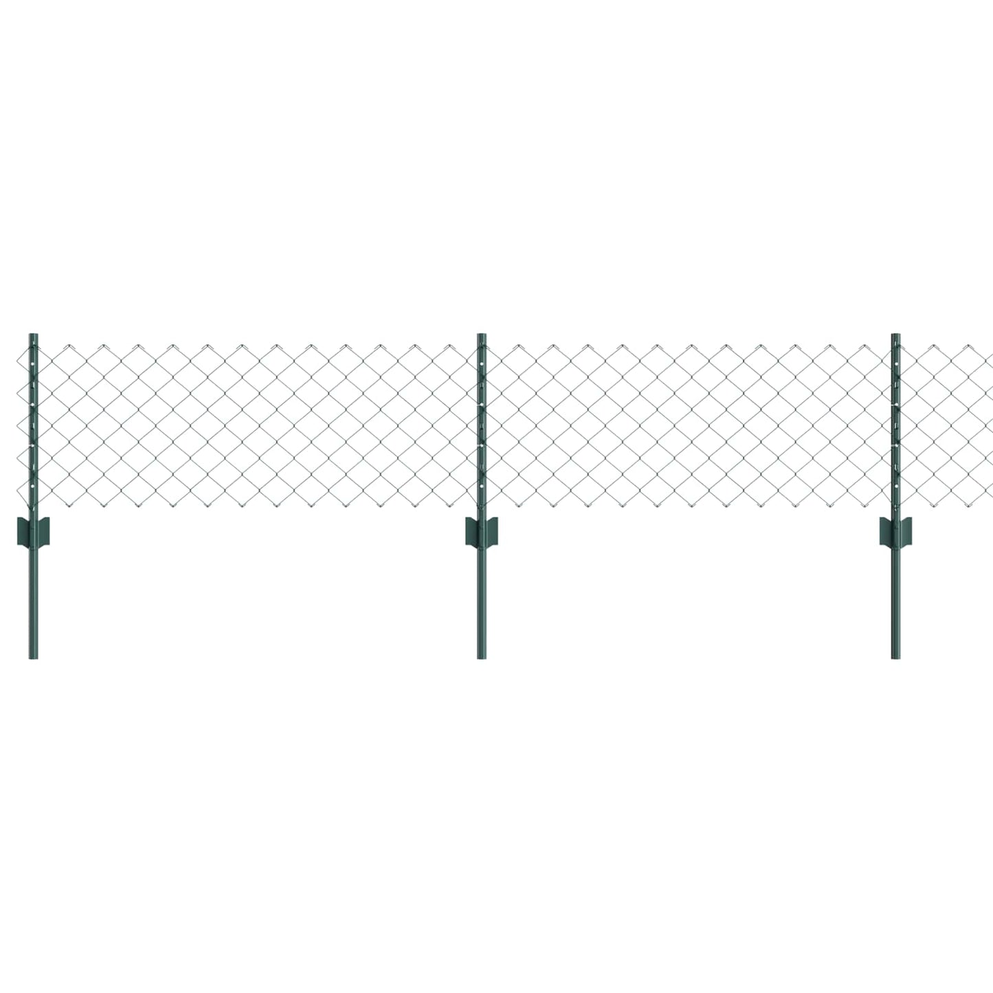 Kæde-link hegn med stolpe 10 x 0,4 m PVC-belagt stål Grøn Mesh