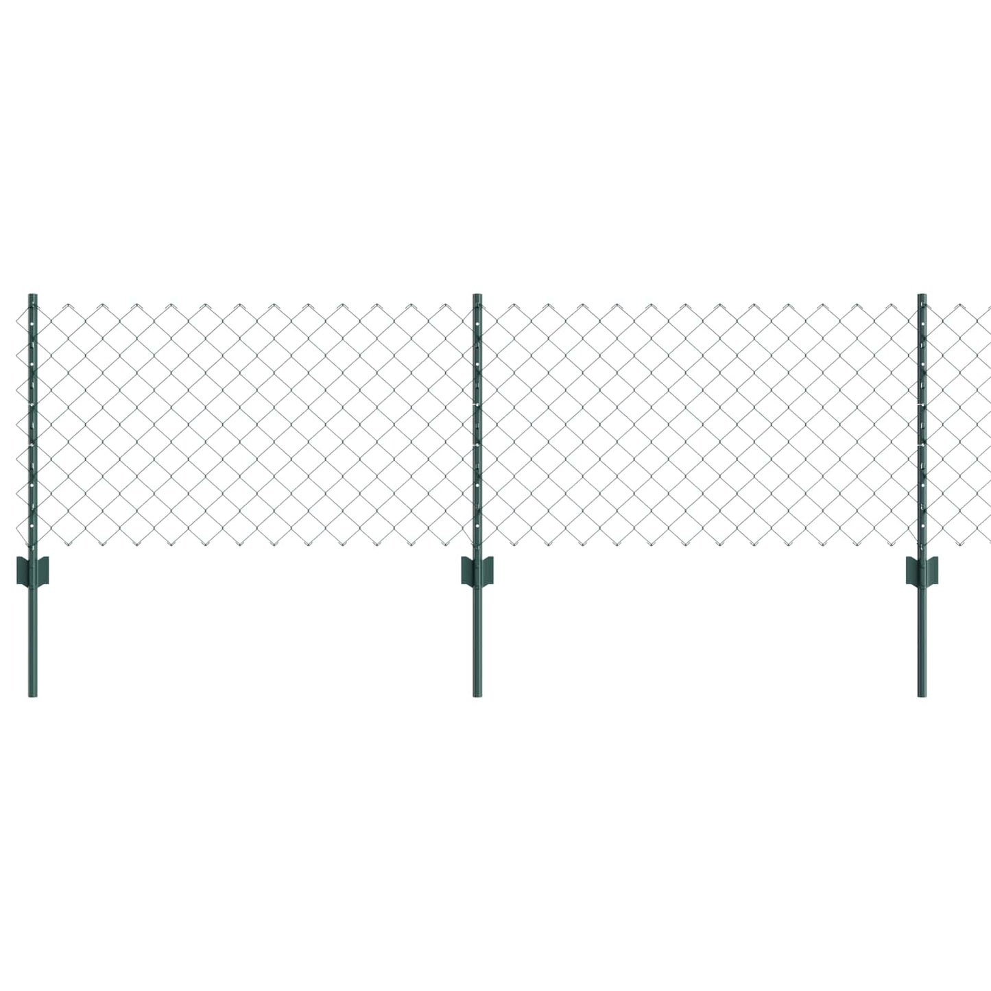 Udendørs kædehegn med stolpe 10 x 0,6 m PVC-belagt stål Grøn