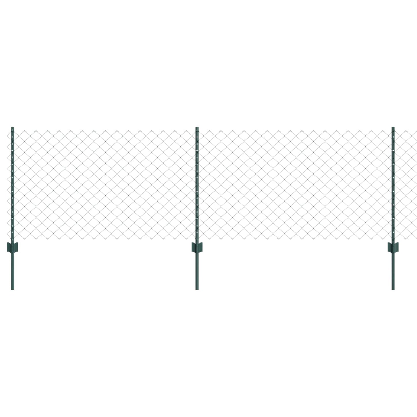 Udendørs kædehegn med stolpe 10 x 0,8 m PVC-belagt stål Grøn