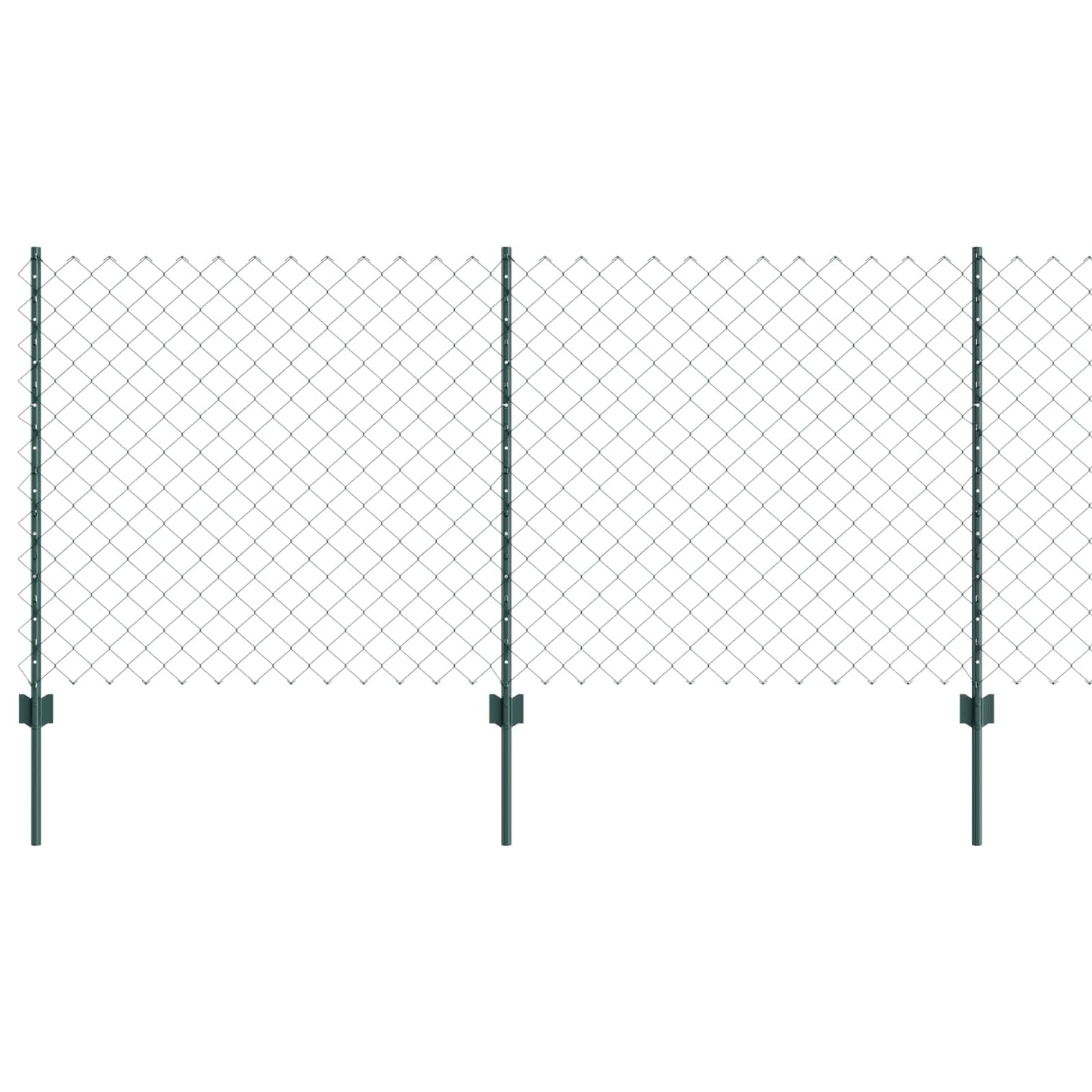 Udendørs kædehegn med stolpe 10 x 1 m PVC-belagt stål Grøn Mesh