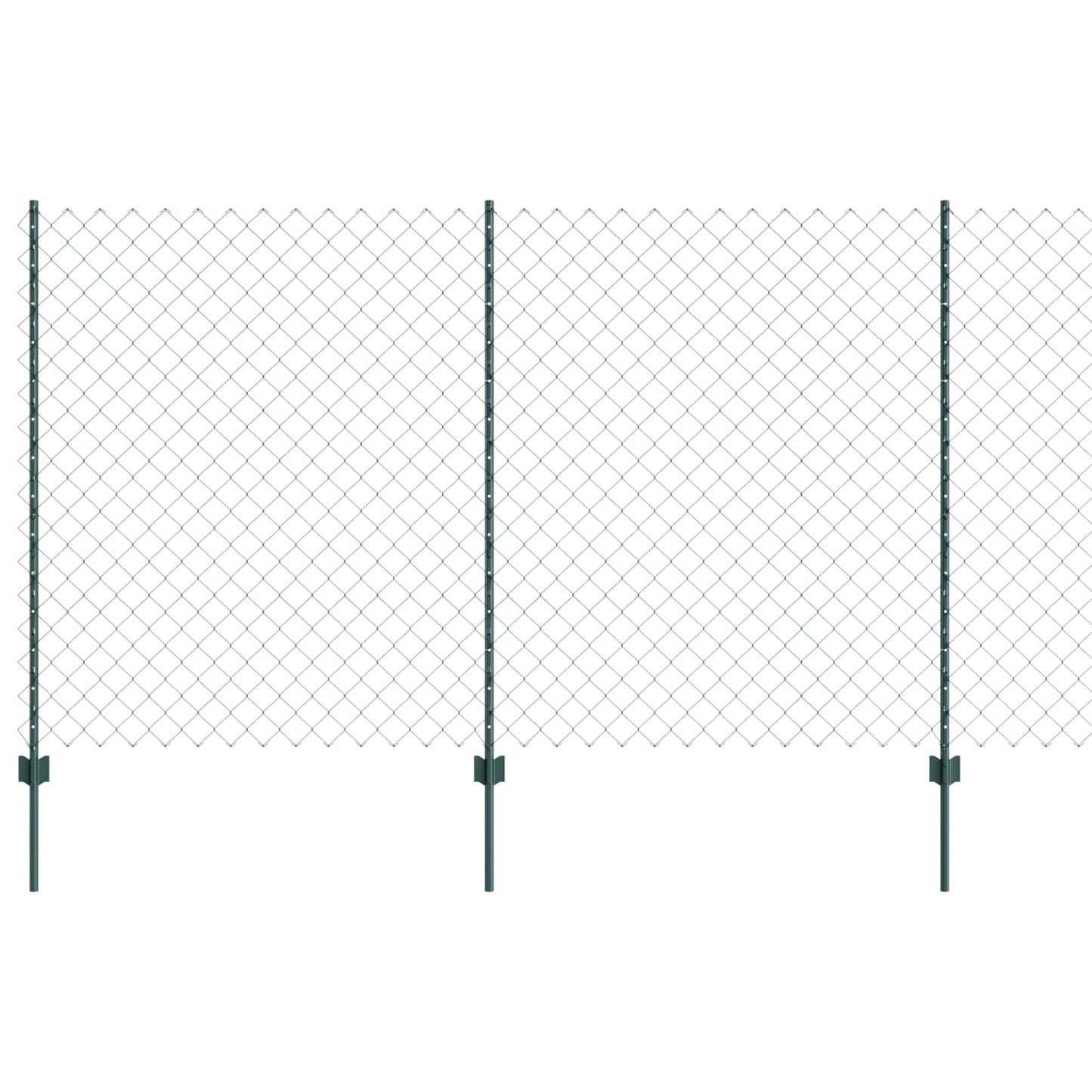 Kæde-link hegn med stolpe 10 x 1,4 m PVC-belagt stål Grøn Mesh