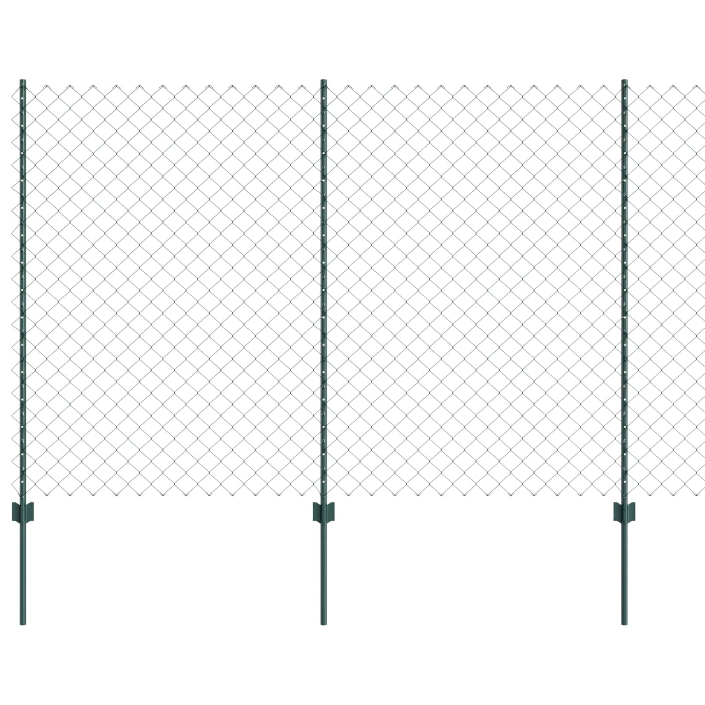 Udendørs kædehegn med stolpe 10 x 1,6 m PVC-belagt stål Grøn