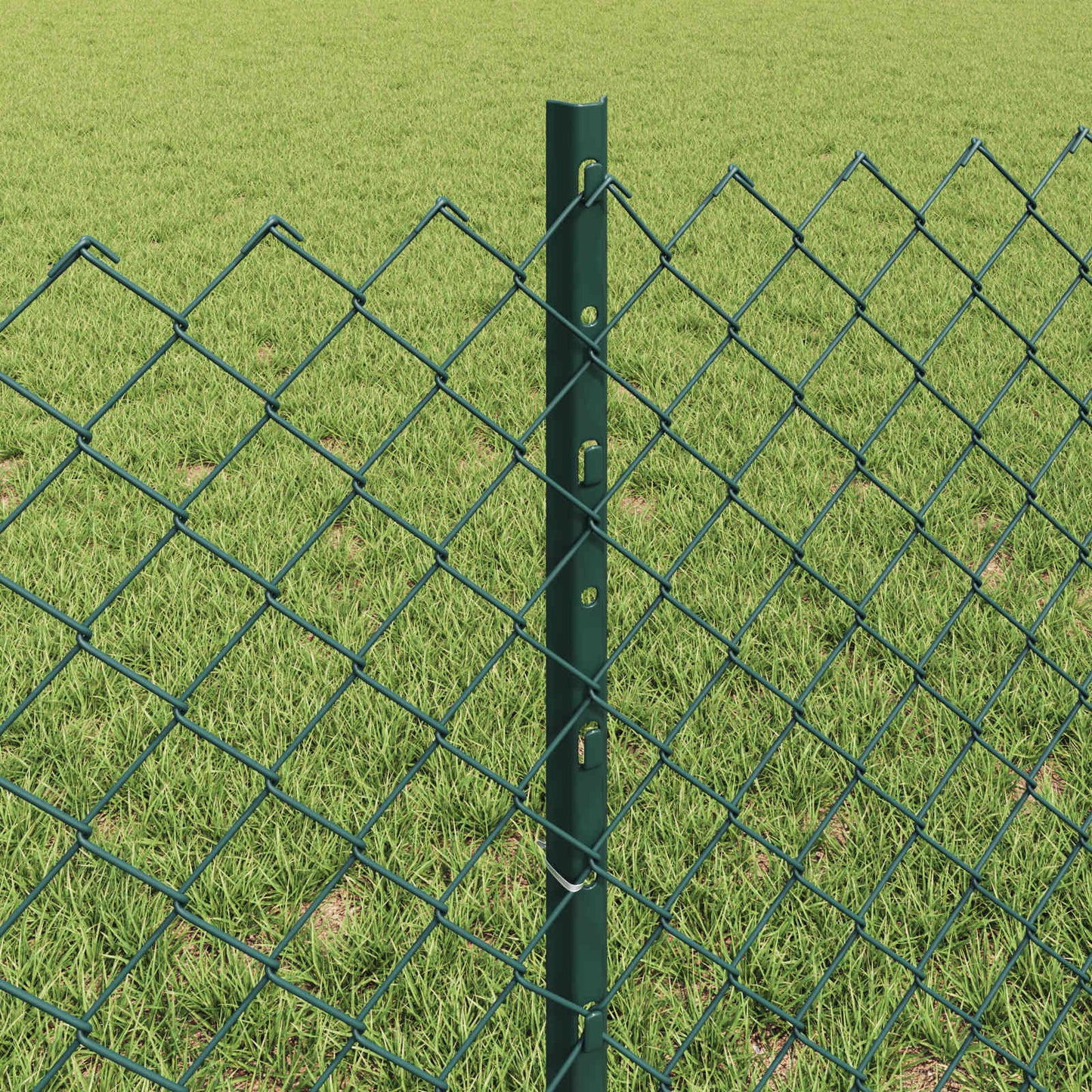 Kæde-link hegn med stolpe 25 x 0,6 m PVC-belagt stål Grøn Mesh