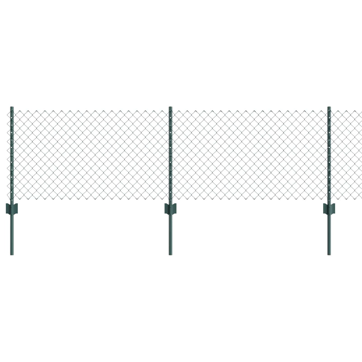Kæde-link hegn med stolpe 25 x 0,6 m PVC-belagt stål Grøn Mesh