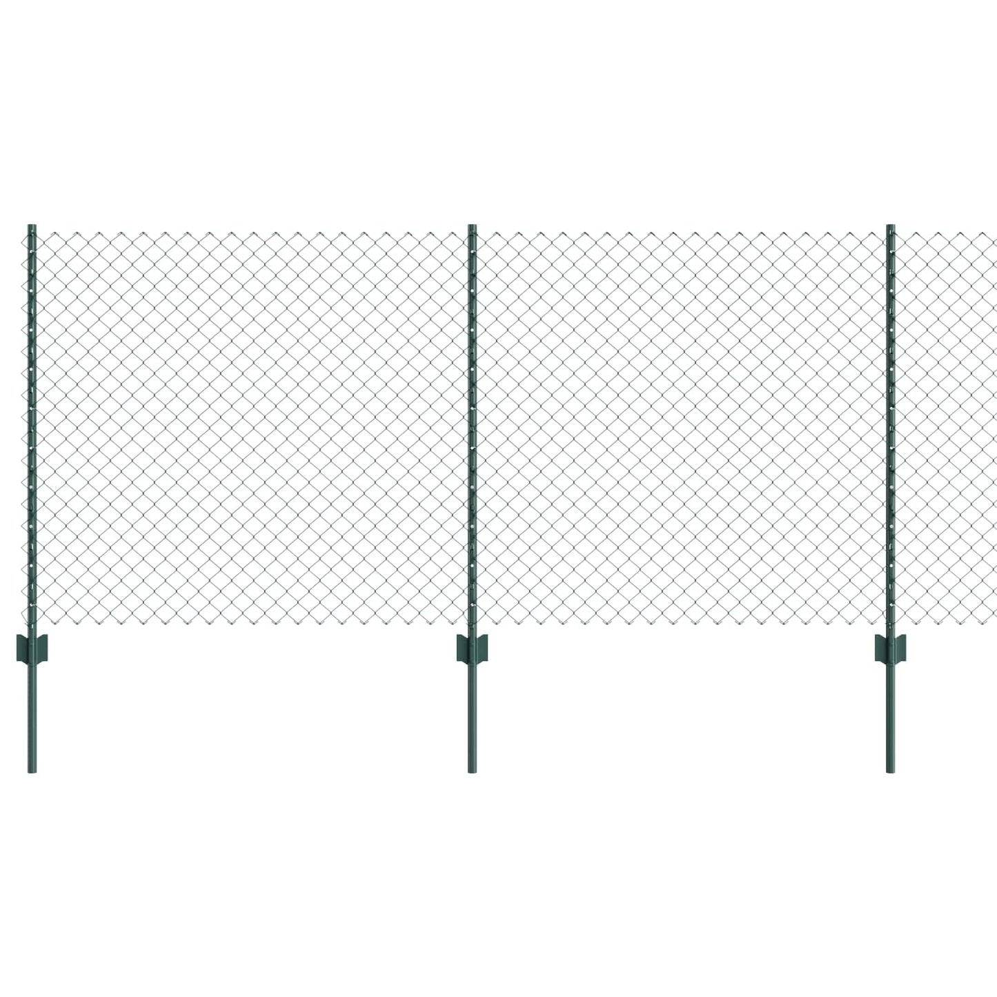 Udendørs kædehegn med stolpe 25 x 1 m PVC-belagt stål Grøn Mesh