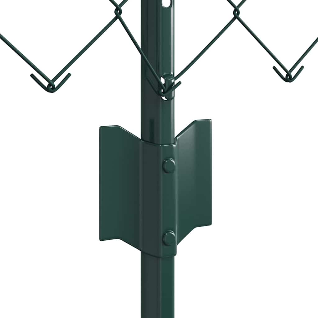 Kæde-link hegn med stolpe 25 x 0,8 m Galvaniseret stål Grøn
