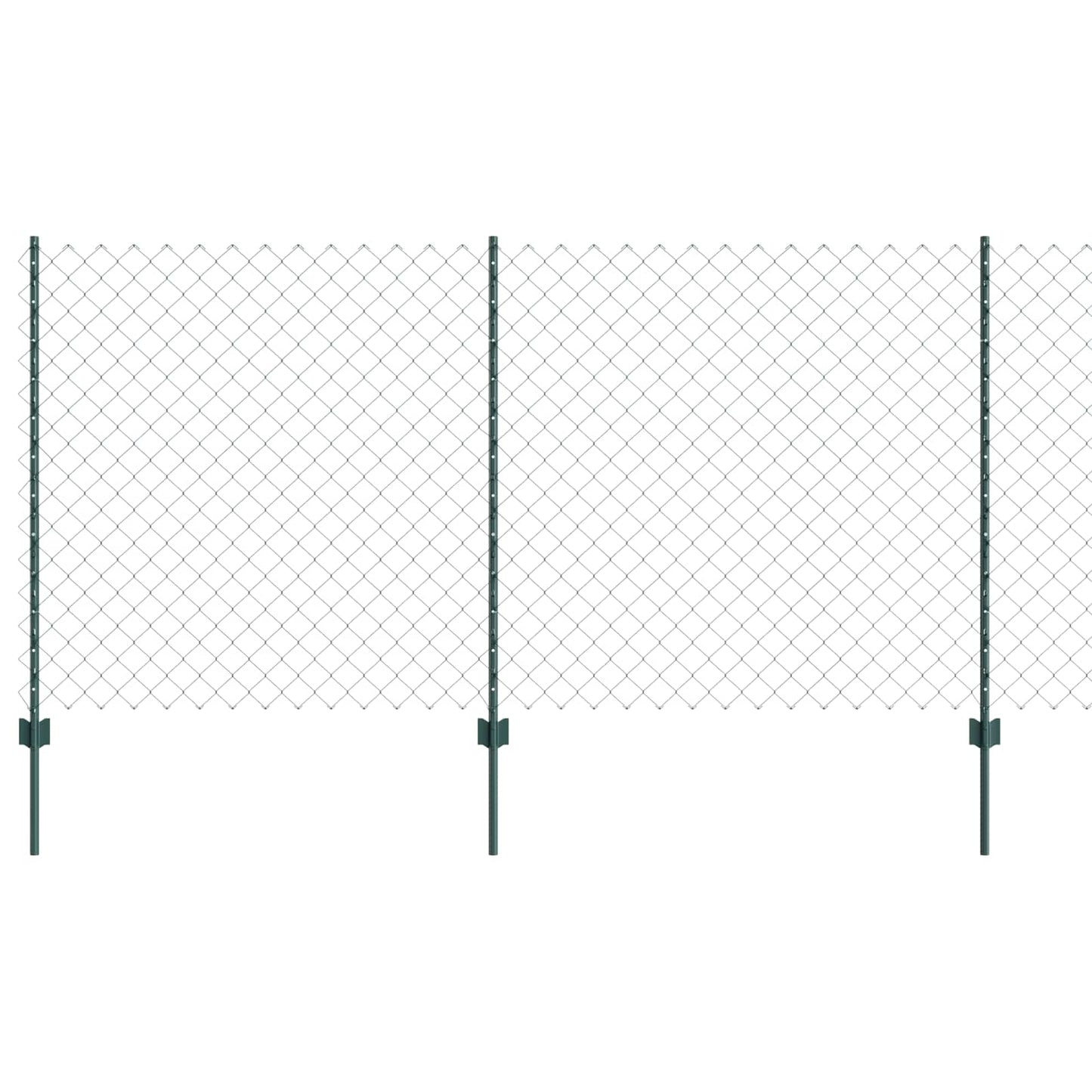Udendørs kædehegn med stolpe 25 x 1,2 m PVC-belagt stål Grøn
