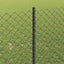 Kæde-link hegn med stolpe 10 x 1 m PVC-belagt stål Grå Mesh