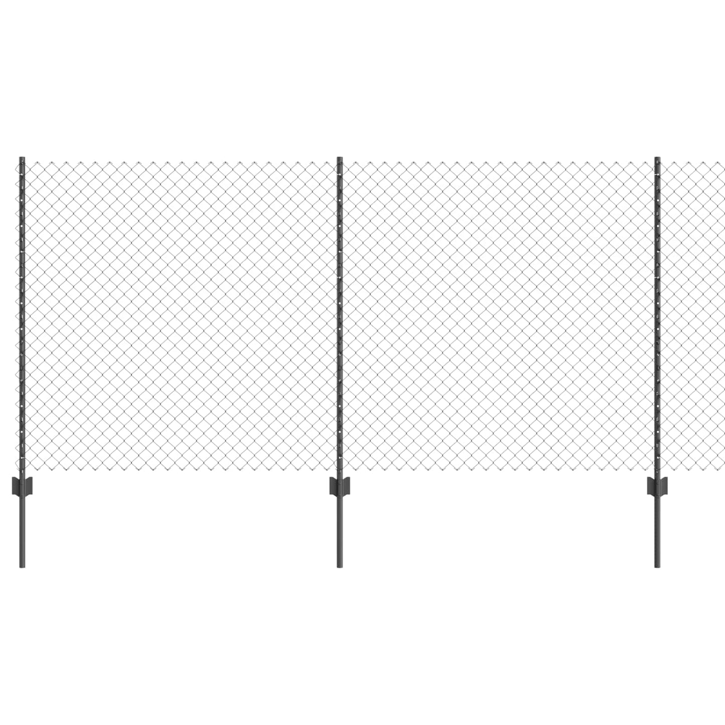 Udendørs kædehegn med stolpe 10 x 1,2 m PVC-belagt stål Grå