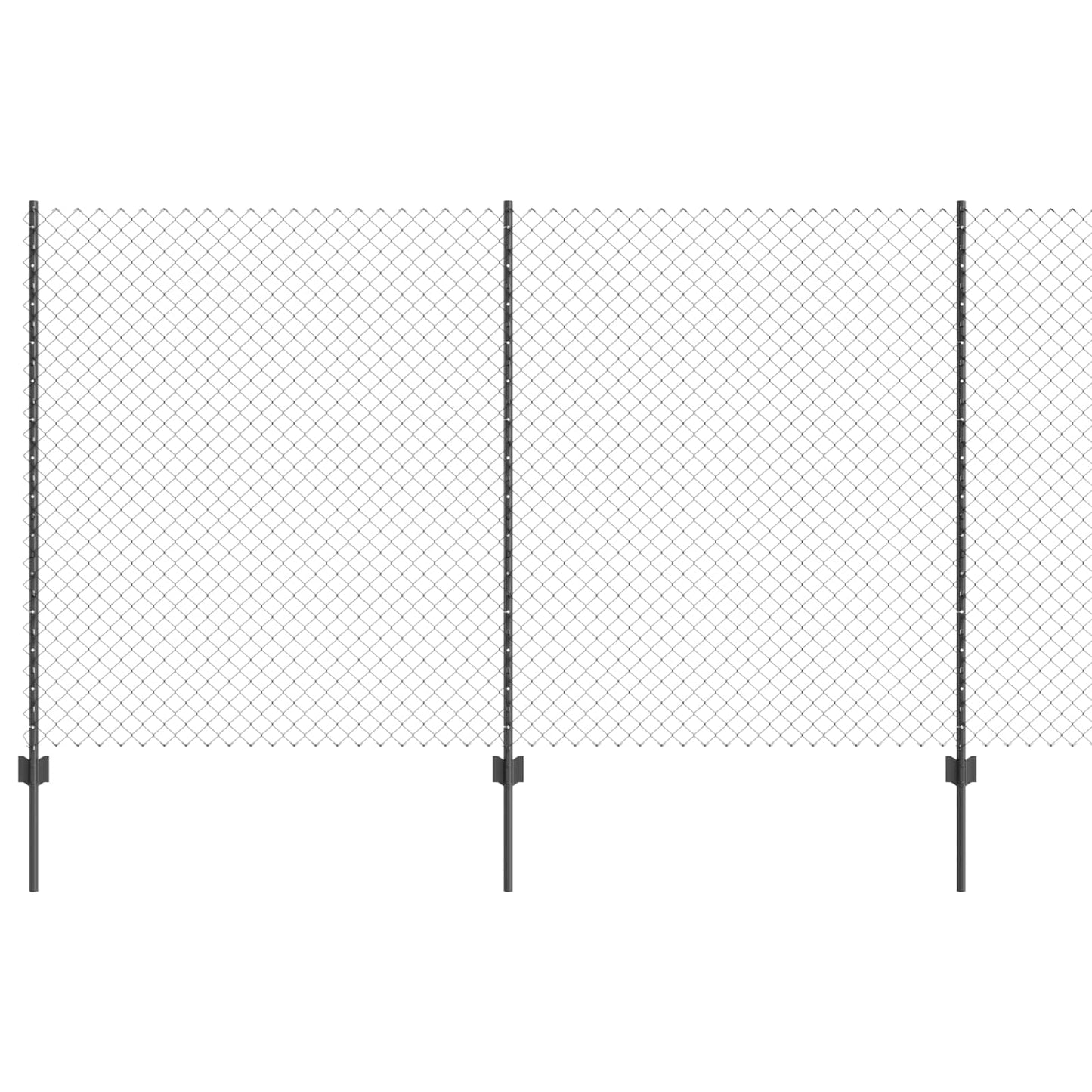 Udendørs kædehegn med stolpe 10 x 1,4 m PVC-belagt stål Grå