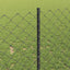 Udendørs kædehegn med stolpe 10 x 1 m PVC-belagt stål Grå Mesh