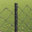 Kæde-link hegn med stolpe 10 x 1,2 m PVC-belagt stål Grå Mesh