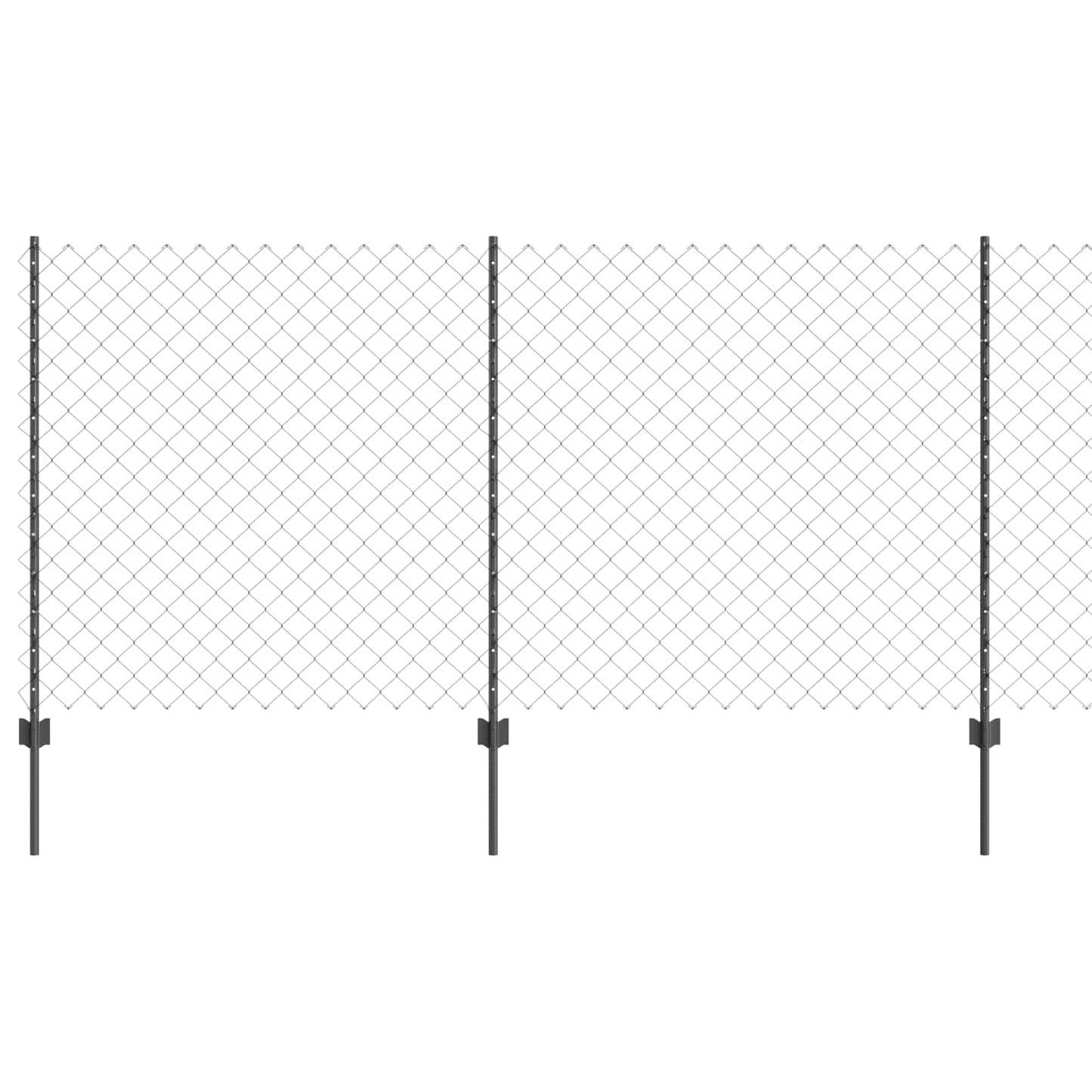 Kæde-link hegn med stolpe 10 x 1,2 m PVC-belagt stål Grå Mesh