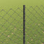 Kæde-link hegn med stolpe 10 x 1,5 m PVC-belagt stål Grå Mesh