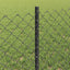 Kæde-link hegn med stolpe 25 x 0,6 m PVC-belagt stål Grå Mesh