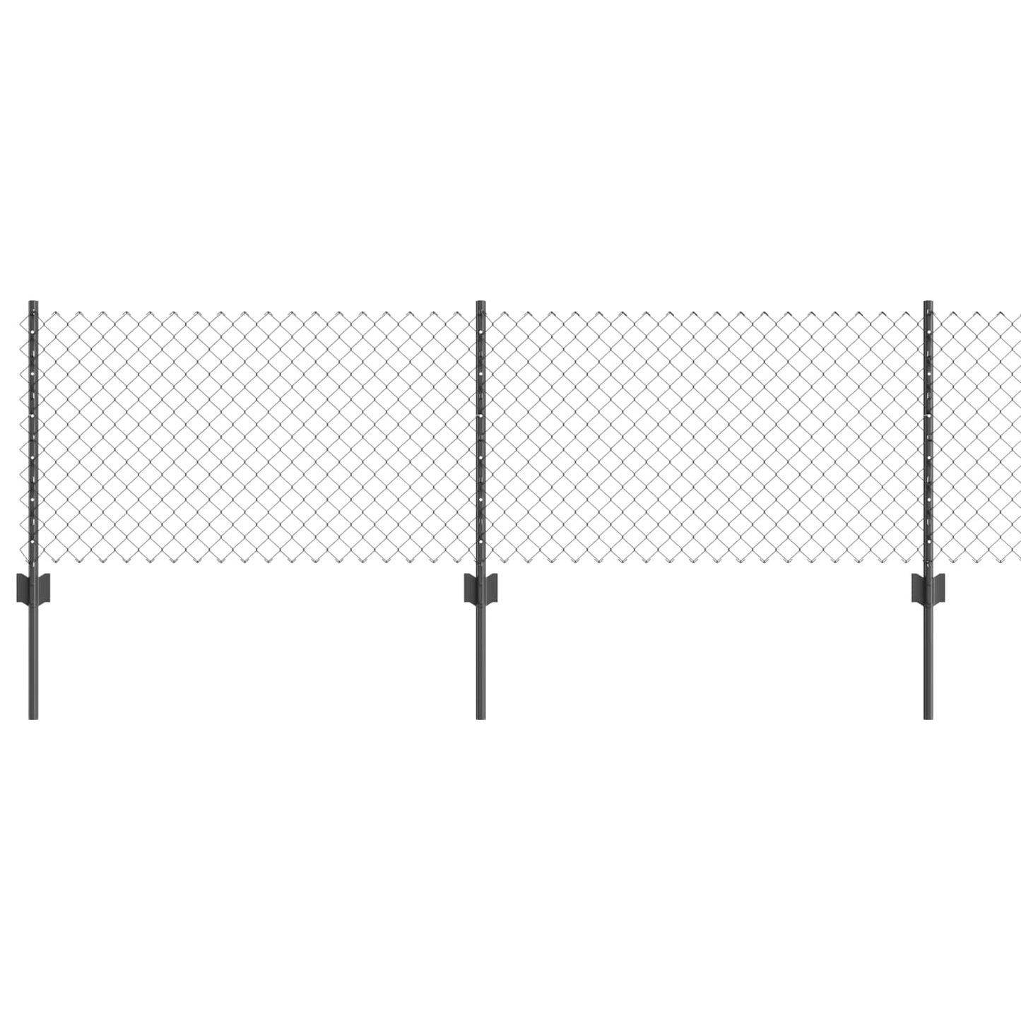 Kæde-link hegn med stolpe 25 x 0,6 m PVC-belagt stål Grå Mesh