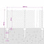 Kæde-link hegn med stolpe 25 x 0,6 m PVC-belagt stål Grå Mesh