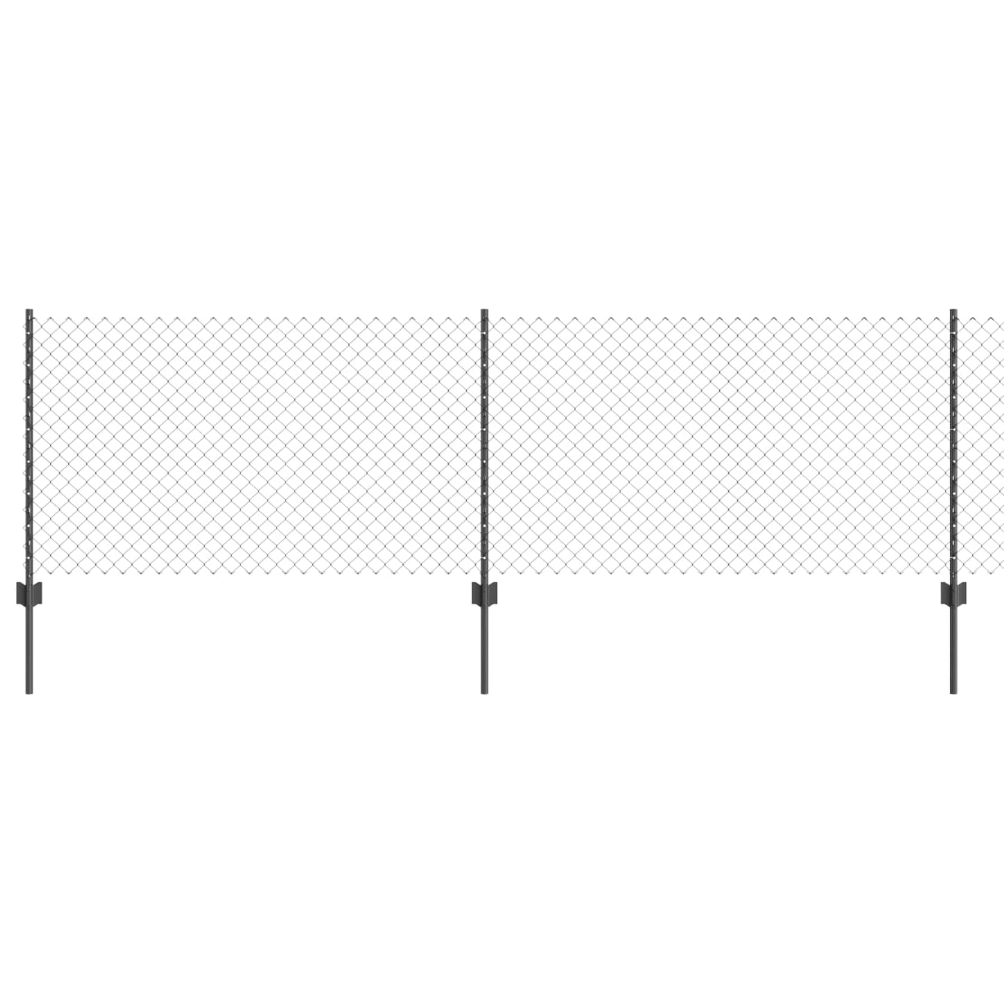 Kæde-link hegn med stolpe 25 x 0,8 m PVC-belagt stål Grå Mesh
