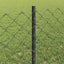 Kæde-link hegn med stolpe 25 x 0,6 m PVC-belagt stål Grå Mesh