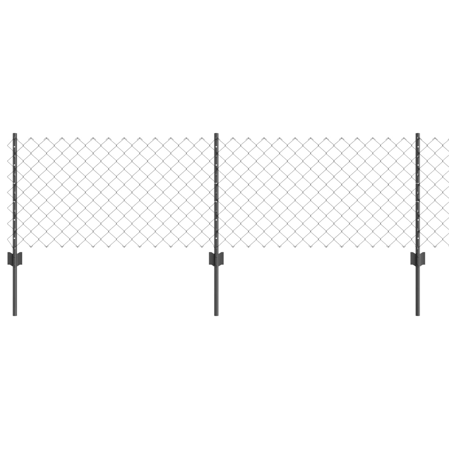 Kæde-link hegn med stolpe 25 x 0,6 m PVC-belagt stål Grå Mesh
