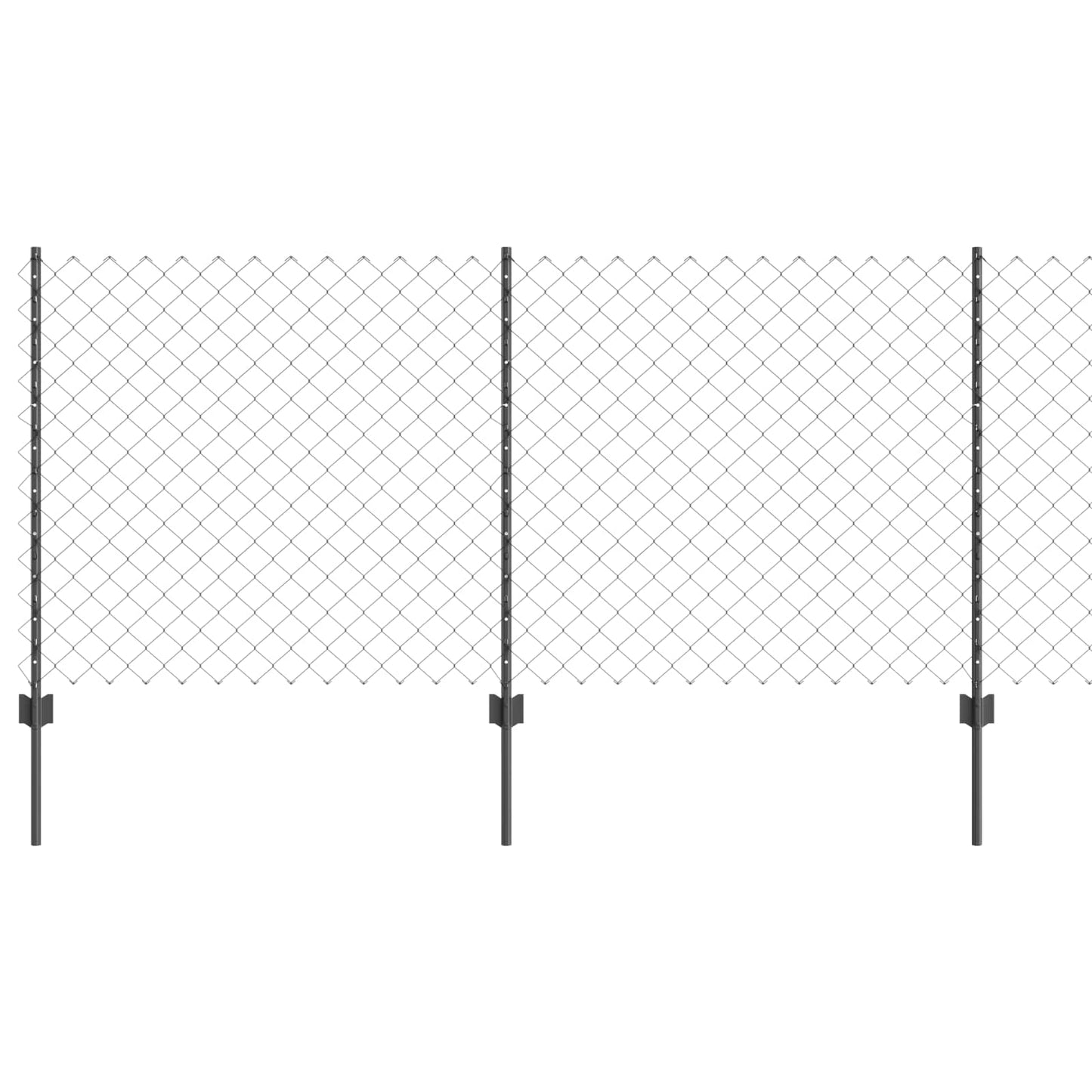 Kæde-link hegn med stolpe 25 x 1 m Galvaniseret stål Grå Mesh