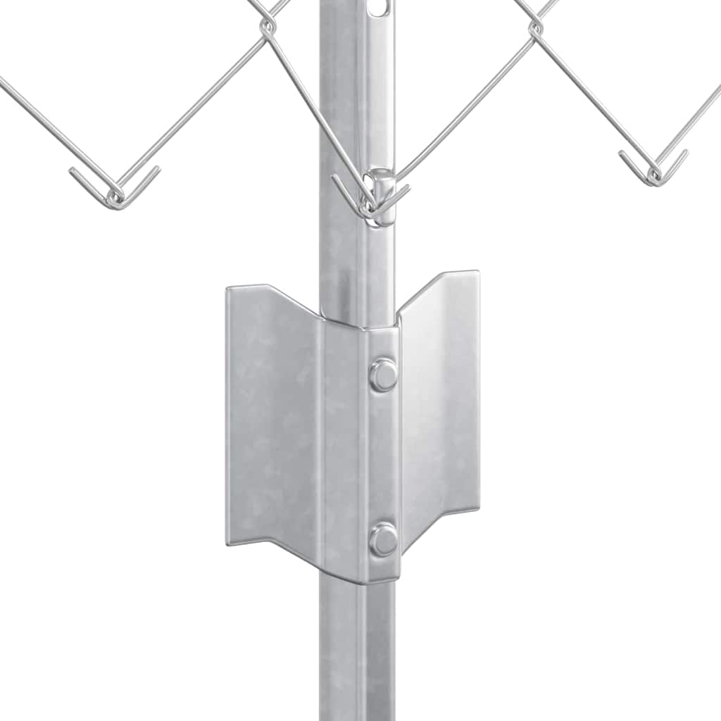 Kæde-link hegn med stolpe 10 x 0,8 m Galvaniseret stål Sølv