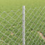 Kæde-link hegn med stolpe 25 x 0,4 m Galvaniseret stål Sølv