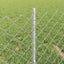 Kæde-link hegn med stolpe 25 x 0,4 m Galvaniseret stål Sølv